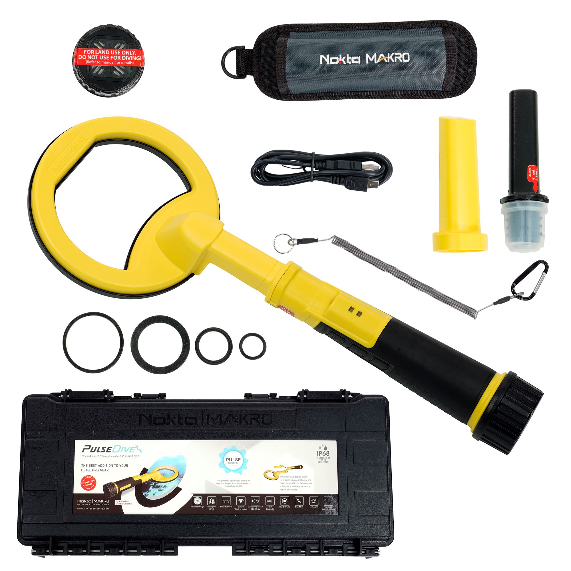 Nokta Makro PulseDive Scuba & Pinpointer – 8" Waterproof Search Coil (Yellow)